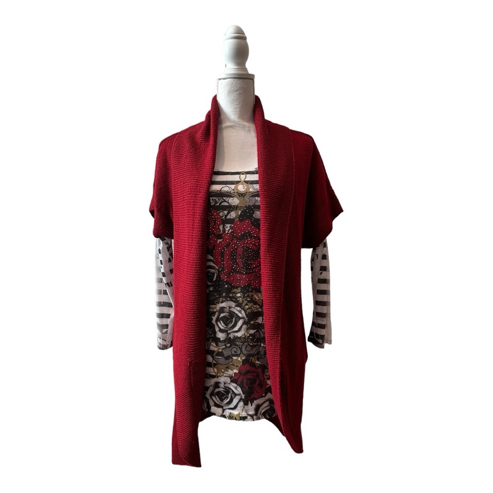 Cache Short Sleeve Cardigan Sweater